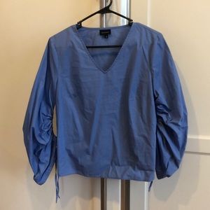 Blue cotton waist length shirt